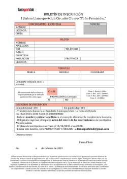 BOLET&Iacute;N DE INSCRIPCI&Oacute;N I Slalom Llanosportclub Circuito Cibuyo