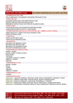 MEN&Uacute; DEL D&Iacute;A MI&Eacute;RCOLES MI&Eacute;RCOLES