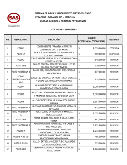 Inventario de Bienes Inmuebles - Sistema de Agua y Saneamiento