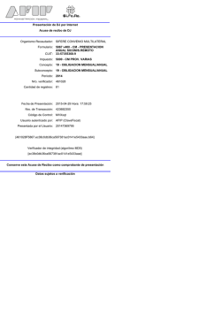 Presentaci&oacute;n de DJ por Internet Acuse de recibo de DJ Organismo