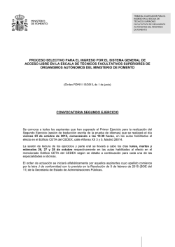 Convocatoria del segundo ejercicio