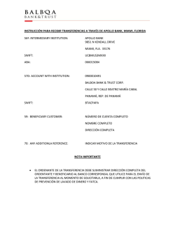 instrucci&oacute;n para recibir transferencias a trav&eacute;s de apollo bank