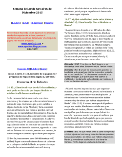 Semana del 30 de Nov al 06 de Diciembre 2015