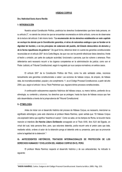 H&Aacute;BEAS CORPUS Dra. Natividad Sonia Acero Revilla I