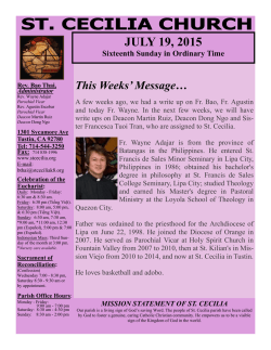 JULY 19, 2015 - St Cecilia Catholic Church