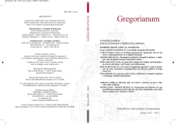 TOC di Gregorianum 96/1 2015 - Pontificia Universit&agrave; Gregoriana