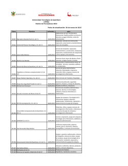 Listado de proveedores - Universidad Tecnol&oacute;gica de Quer&eacute;taro