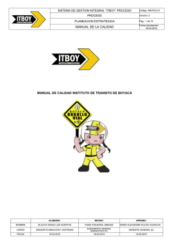 manual de la calidad manual de calidad instituto de transito de boyac&aacute;
