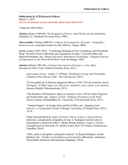 Publications by the Fellows of the John Carter