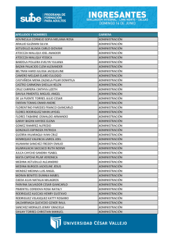 apellidos y nombres carrera advincula cornejo sofia melania rosa