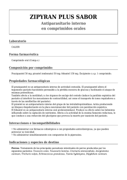 ZIPYRAN PLUS SABOR Antiparasitario interno en