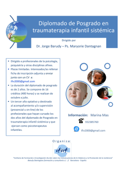 Diplomado de Posgrado en traumaterapia infantil sist&eacute;mica