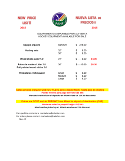 Equipamiento de hockey en venta por PAHF