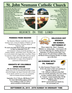 September 20, 2015 - St. John Neumann Catholic Church