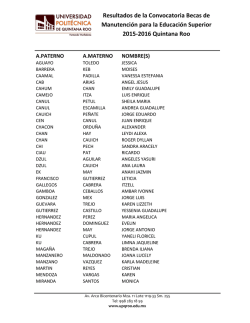 Lista de los alumnos que salieron beneficiados con la beca