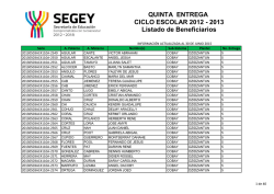 QUINTA ENTREGA CICLO ESCOLAR 2012
