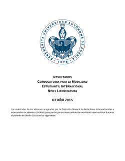 OTO&Ntilde;O 2015 - Direcci&oacute;n General de Relaciones Internacionales e