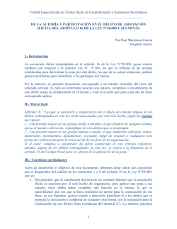 Art&iacute;culo 16 Ley 20000 De la Autor&iacute;a y Participaci&oacute;n en el delito de