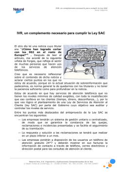 IVR, un complemento necesario para cumplir la Ley SAC