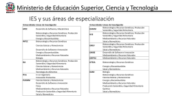 Ministerio de Educaci&oacute;n Superior, Ciencia y Tecnolog&iacute;a IES y sus