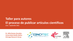 Taller para autores El proceso de publicar art&iacute;culos cient&iacute;ficos