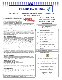 December 7, 2015 - Heights Elementary School