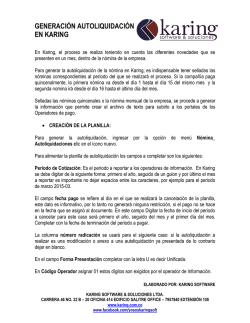 generaci&oacute;n autoliquidaci&oacute;n en karing