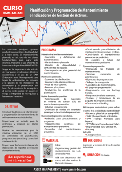 Planificaci&oacute;n y Programaci&oacute;n de Mantenimiento e Indicadores de