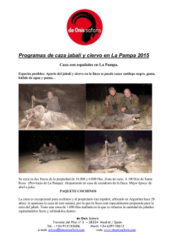 ARGENTINA PROGRAMA JABALI Y CIERVO EN LA PAMPA 2015
