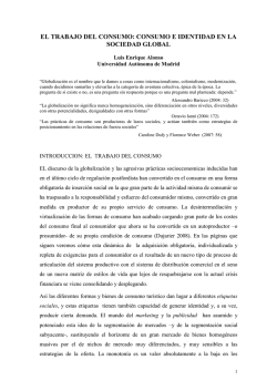 Consumo e identidad en la sociedad global