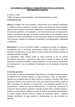 DATA MINING DE GENOMAS Y TRANSCRIPTOMAS PARA
