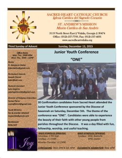 Junior Youth Conference &ldquo;ONE&rdquo; - Sacred Heart Catholic Church