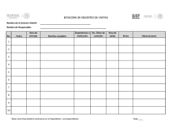 BITACORA DE REGISTRO DE VISITAS