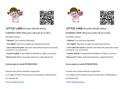 LITTLE LAND (Escuela Infantil) ofrece: SUMMER