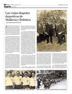 Las viejas disputas deportivas de Mallavia y Bol&iacute;stica