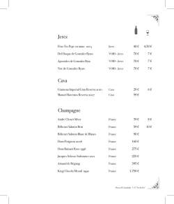 Carta de Vinos - Teatro Bistrot Terrace