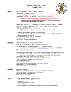 CUARTO &ndash; Descargar lista de libros y materiales aqu&iacute;