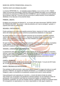 BASES DEL SORTEO PROMOCIONAL infinitomil S.L. &ldquo;SORTEO