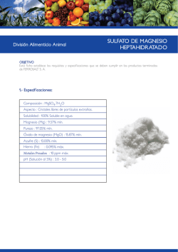 SULFATO DE MAGNESIO HEPTAHIDRATADO
