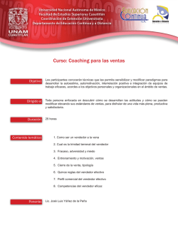 Curso: Coaching para las ventas