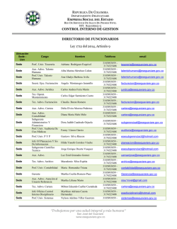CONTROL INTERNO DE GESTION &ldquo;Trabajamos por una salud