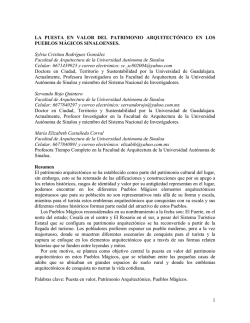 1 LA PUESTA EN VALOR DEL PATRIMONIO ARQUITECT&Oacute;NICO