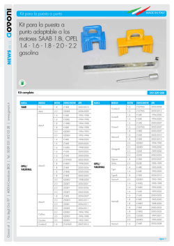 Kit para la puesta a punto adaptable a los motores SAAB