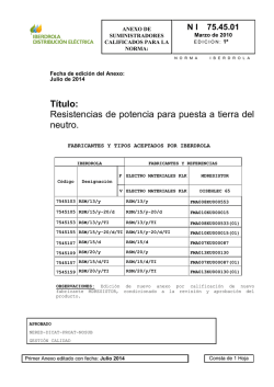 T&iacute;tulo: Resistencias de potencia para puesta a tierra