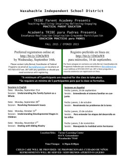 TRIBE Parent Academy Presents Academia TRIBE para Padres