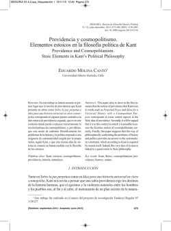 Providencia y cosmopolitismo. Elementos estoicos en la