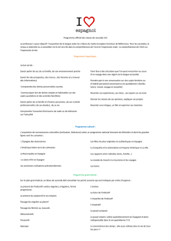 Programme officiel des classes de seconde LV2 Le professeur a