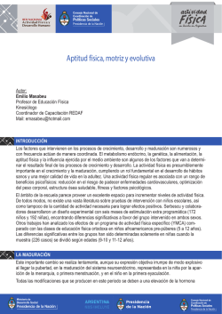 Aptitud f&iacute;sica, motriz y evolutiva - Red Nacional de Actividad F&iacute;sica y