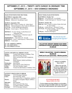 september 27, 2015 ~ twenty-sixth sunday in ordinary time