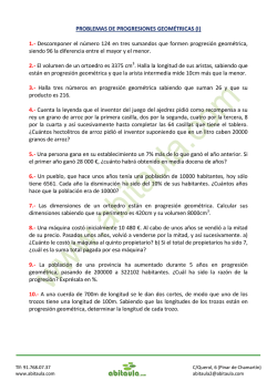 PROBLEMAS DE PROGRESIONES GEOM&Eacute;TRICAS